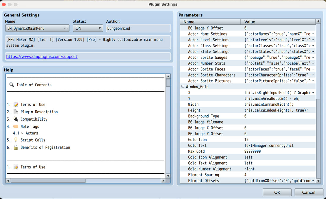 Dynamic Main Menu Plugin
